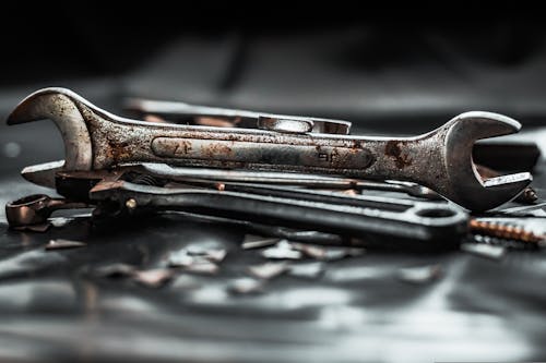 
A Close-Up Shot of Silver Tools