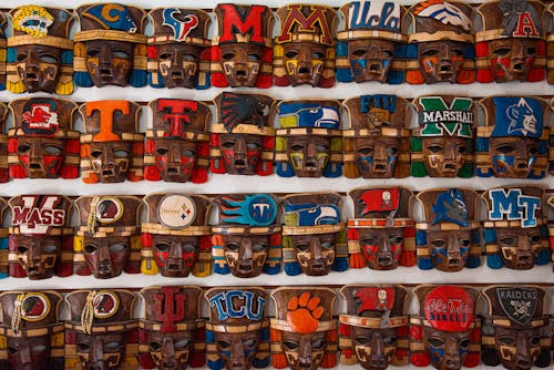 Various Mayan Masks with Team Logos