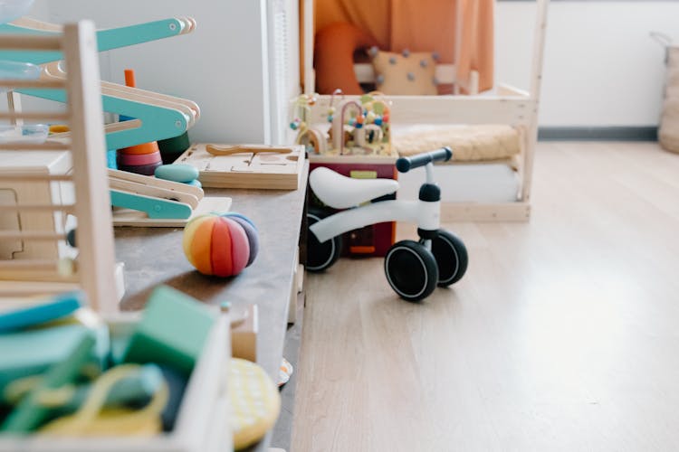 Wooden Toys On The Corner Of The Bedroom