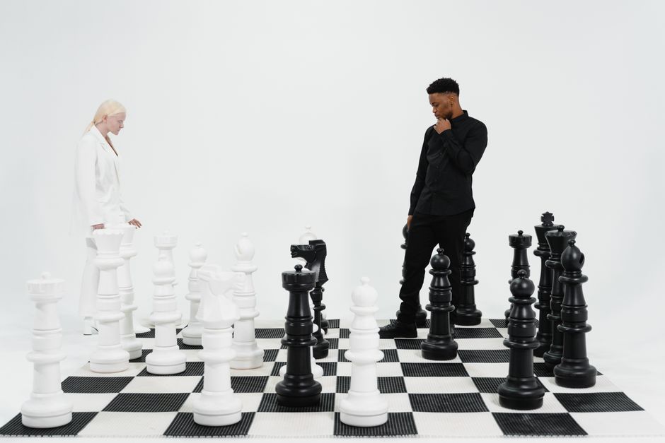 chess board four pieces