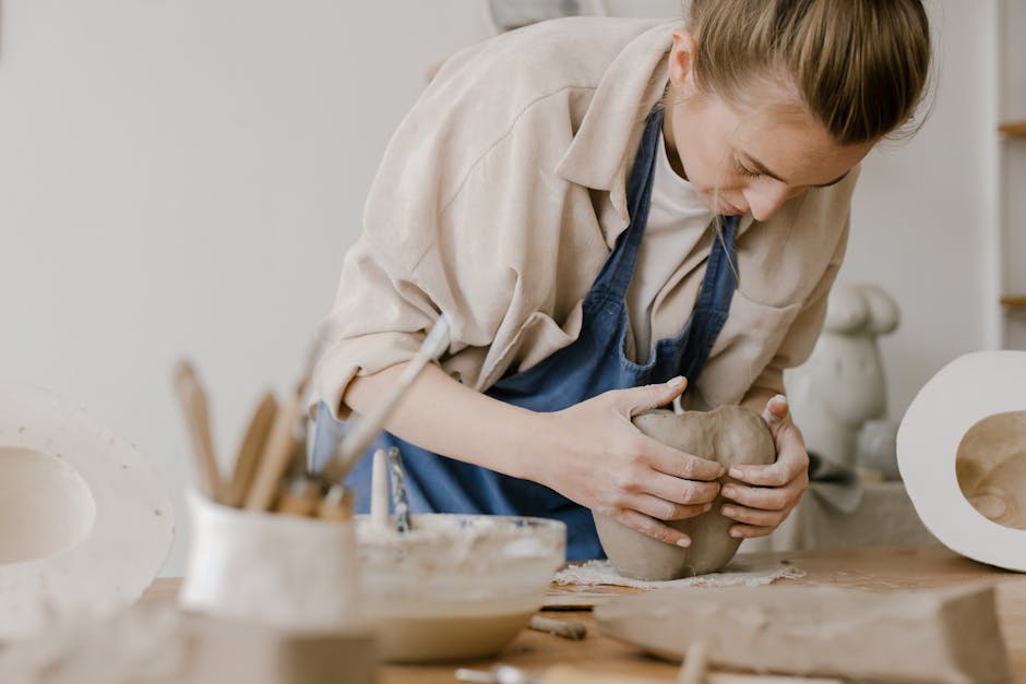Women Hold Samples Paint Clay Products Stock Photo 2208849671