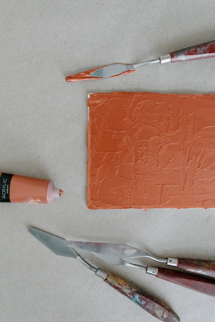 Close-up Photo Of Knife Painting And Art Materials 