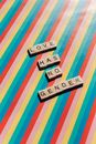 Scrabble Tiles on Rainbow Background