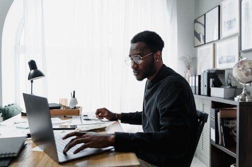 A Man Working in the Office