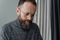 A Bearded Man Wearing Gray Sweater