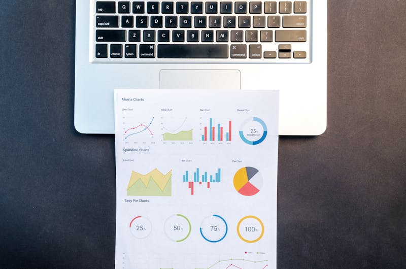 Person reviewing analytics reports