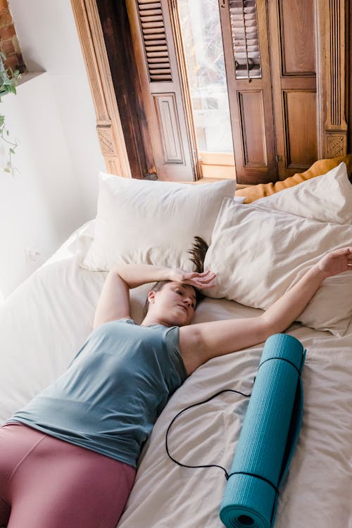 Woman Tired From Doing Yoga