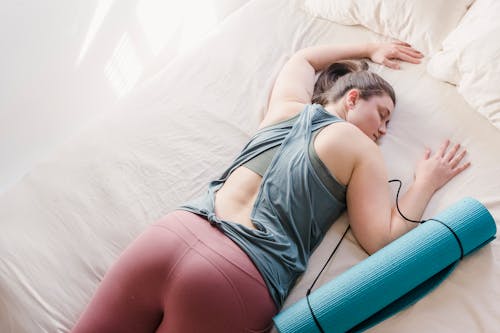 Free Woman Tired From Doing Yoga Stock Photo