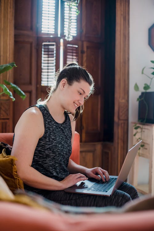 Woman Using Her Laptop