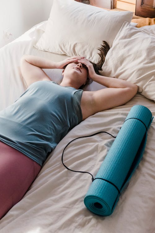 Woman Tired From Doing Yoga