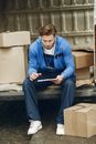 Male Employee doing an Inventory