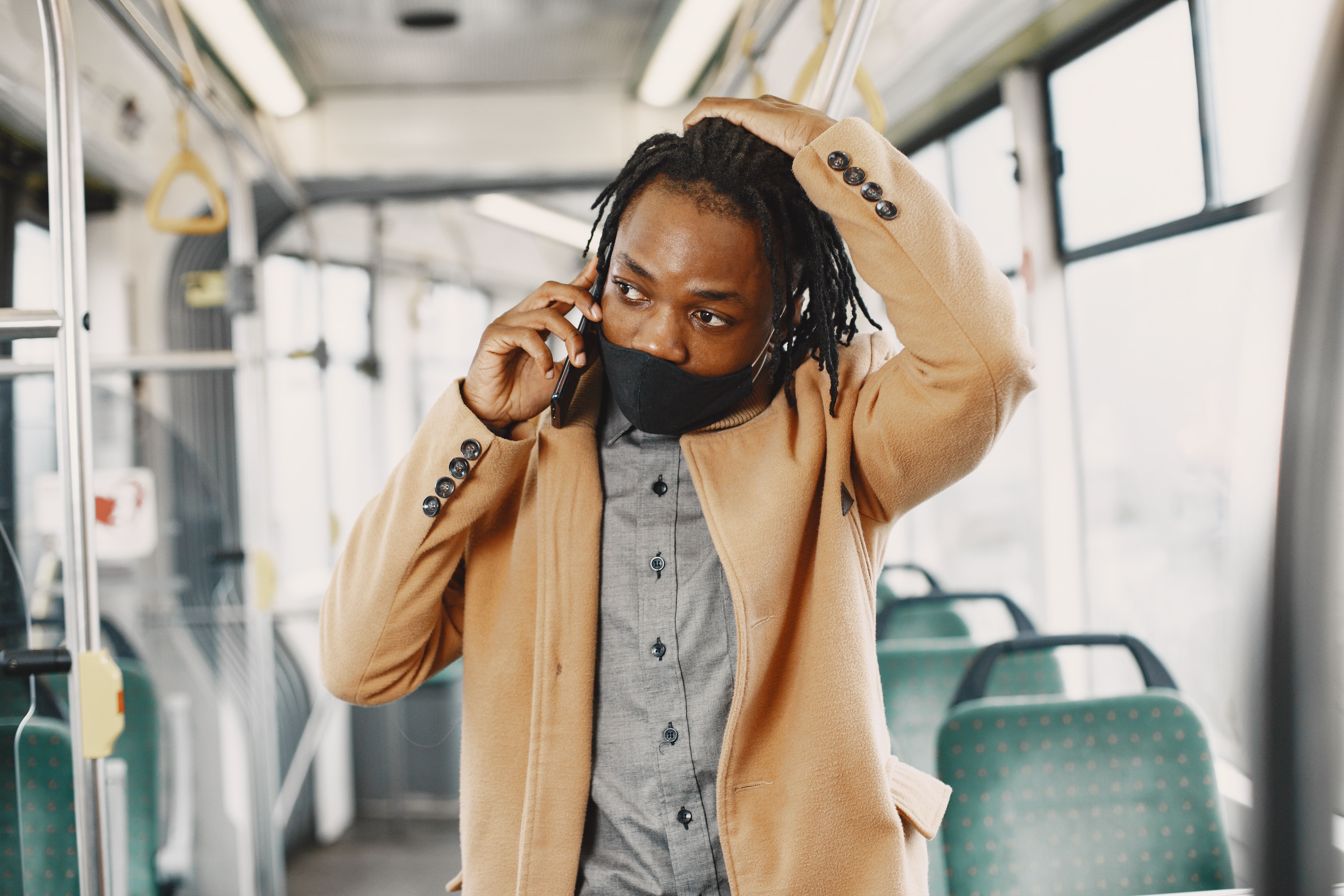 bus passengers frustrated phones