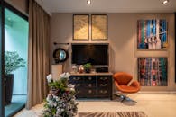 Brown Wooden Cabinet Near Green Plant