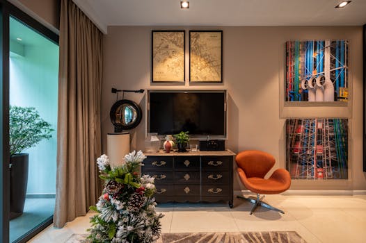 Stylish living room featuring modern decor and comfortable seating.