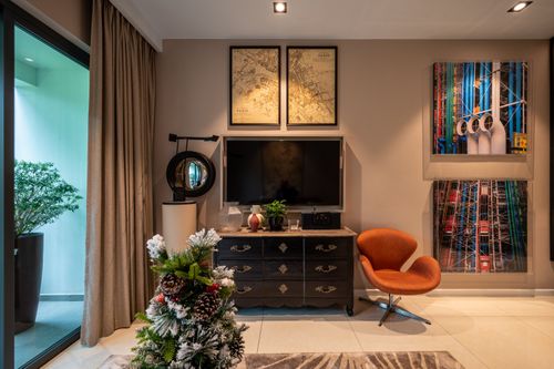Screening wall with console and armchair — photo by Huy Quang Nguyen on Pexels