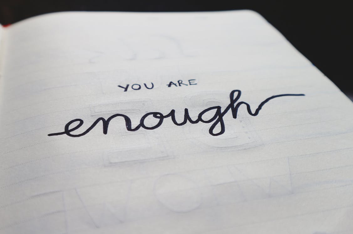 Free You Are Enough Text Stock Photo