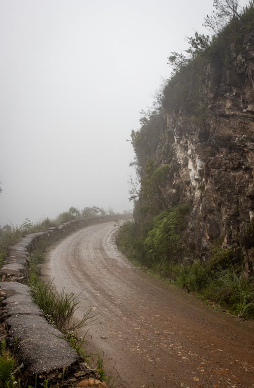 Photograph of a Curved Dirt Road