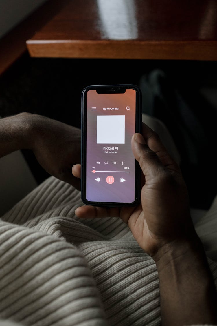 Playing A Podcast On A Smartphone