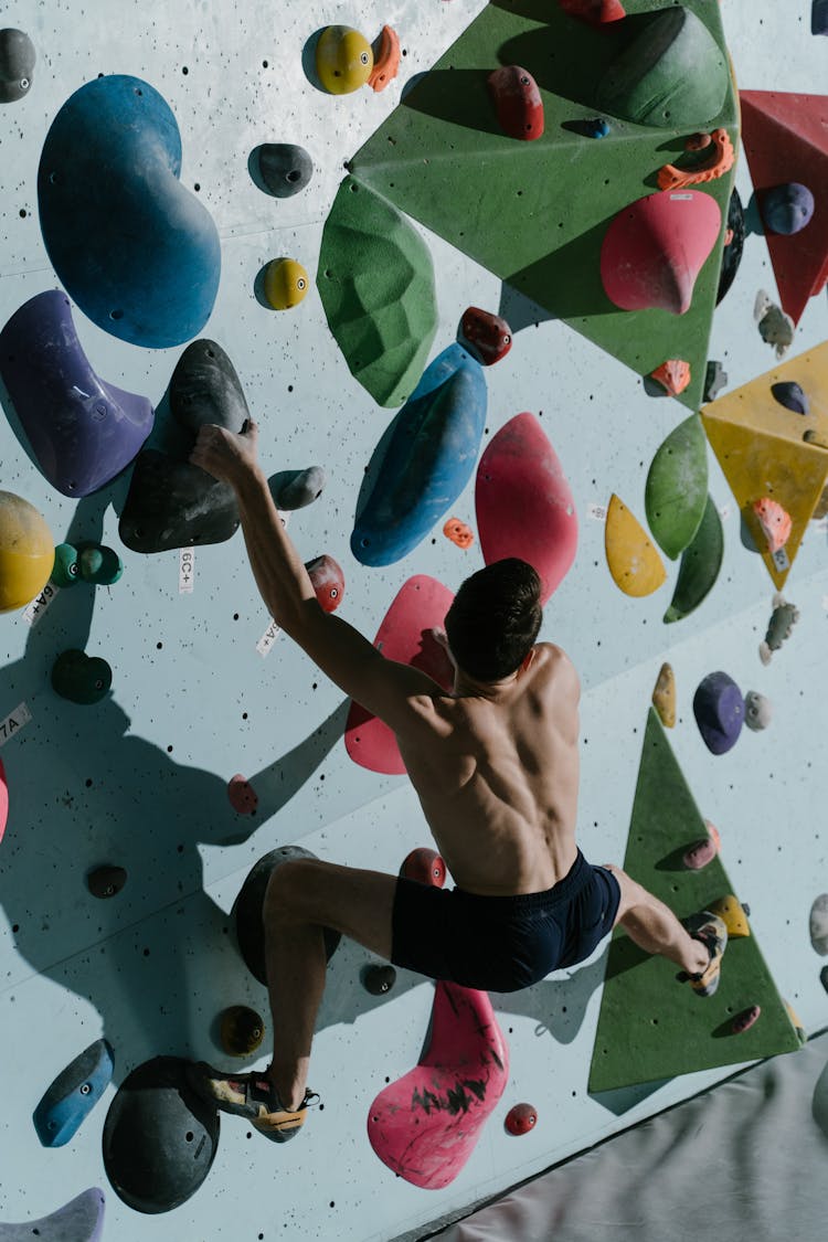 Man Doing Wall Climbing