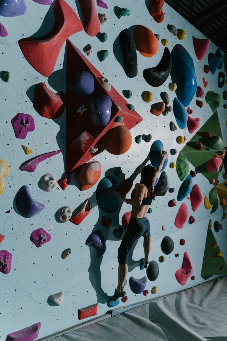 Woman Doing Wall Climbing