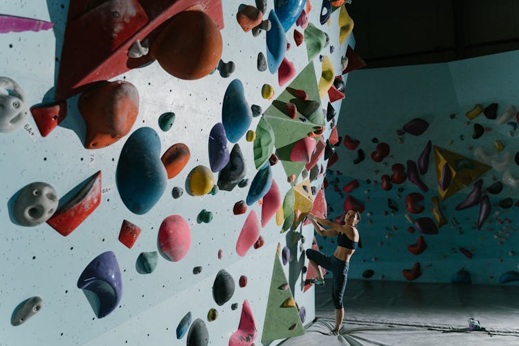 Woman Doing Wall Climbing