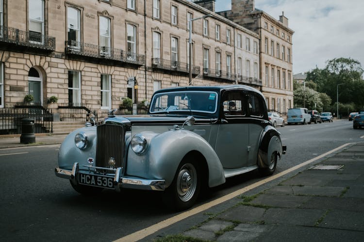 A Vintage Rolls Royce On The Road 