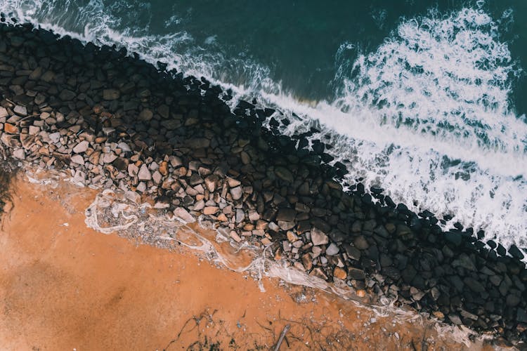 Waves Crashing On A Breakwater 