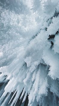 Stunning ice formations in Zama, Russia captured on a winter day.