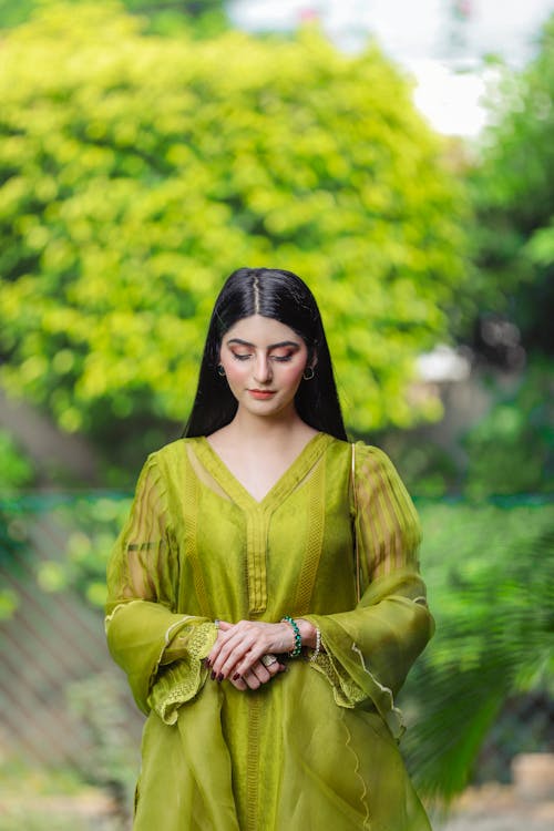 A Woman in Green Dress