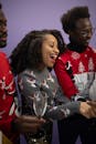 A Woman in Gray Knit Sweater Smiling