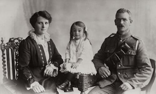 Photo Of A Military Man With His Family