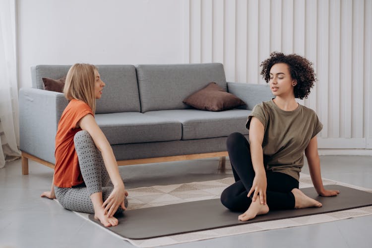 Two Women Doing Yoga