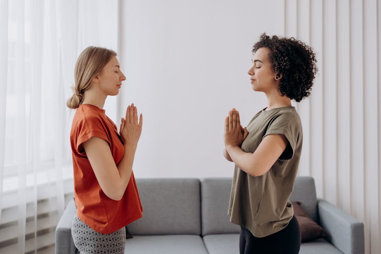 Two Women Doing Yoga