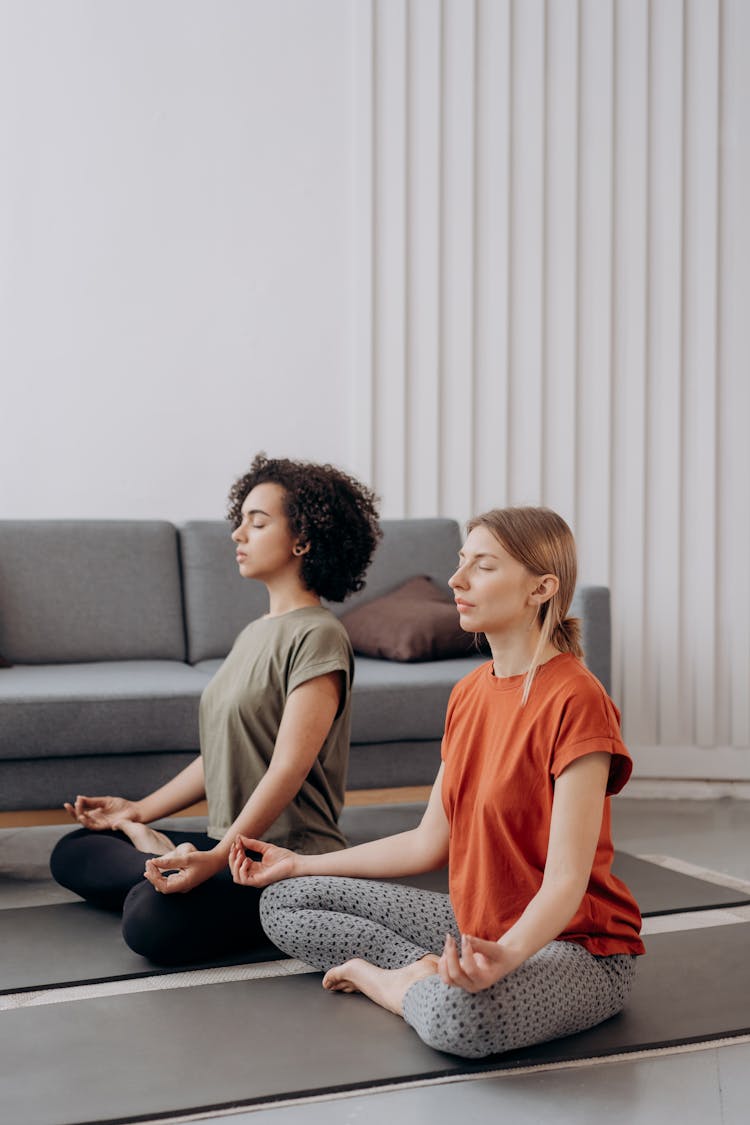 Two Women Doing Yoga