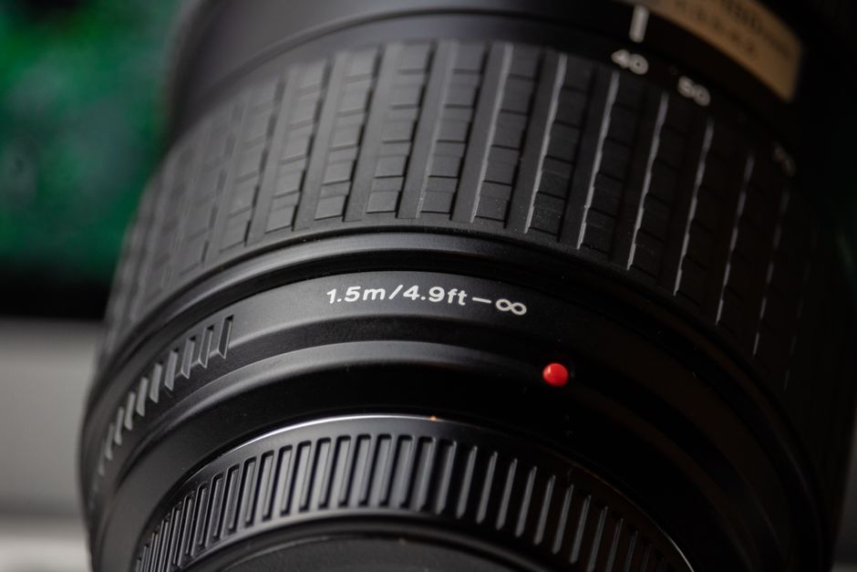 Grade de pontos de foco automático vista pelo visor óptico de câmera DSLR