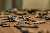 Pink and White Key Chain