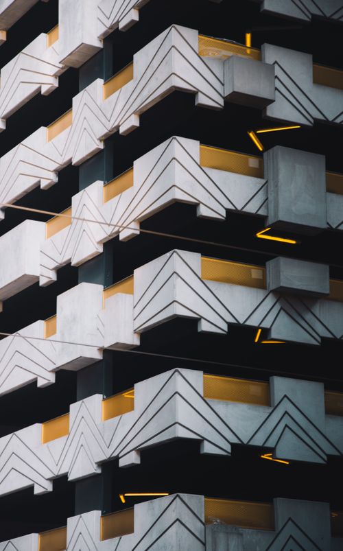 Free Close-up of a striking modern building in Melbourne showcasing geometric patterns Stock Photo