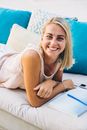 Beautiful Blonde Woman Smiling