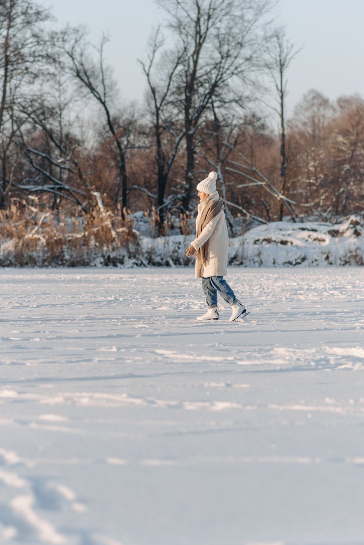 A Woman Doing Ice Skating