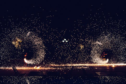 Mesmerizing display of sparkling fireworks lighting up the night sky.