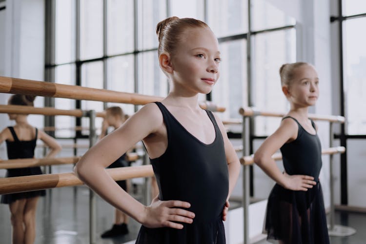 Girls At A Ballet Class