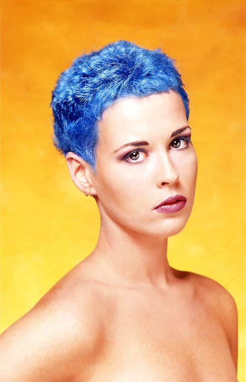 Free A Woman With a Blue Hair Stock Photo