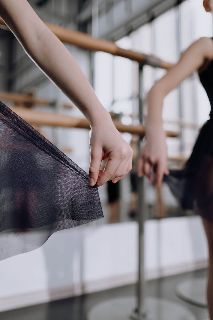 Ballet Dancers Hands Holding Their Tutu