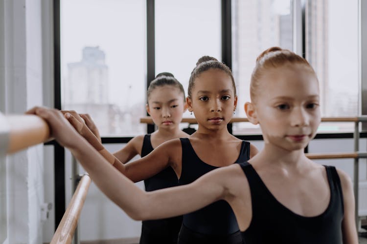 Child Ballerinas In A Row