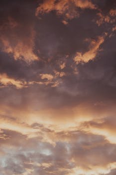 Captivating view of dramatic clouds during sunset in Erfurt, Germany.
