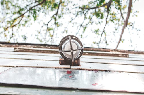 A Signal Lamp in a Steel Frame on Roof