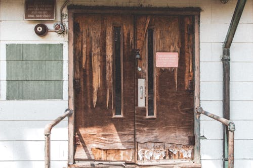 An Old Broken Wooden Door 