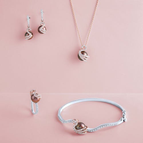 Jewelry on Pink Background