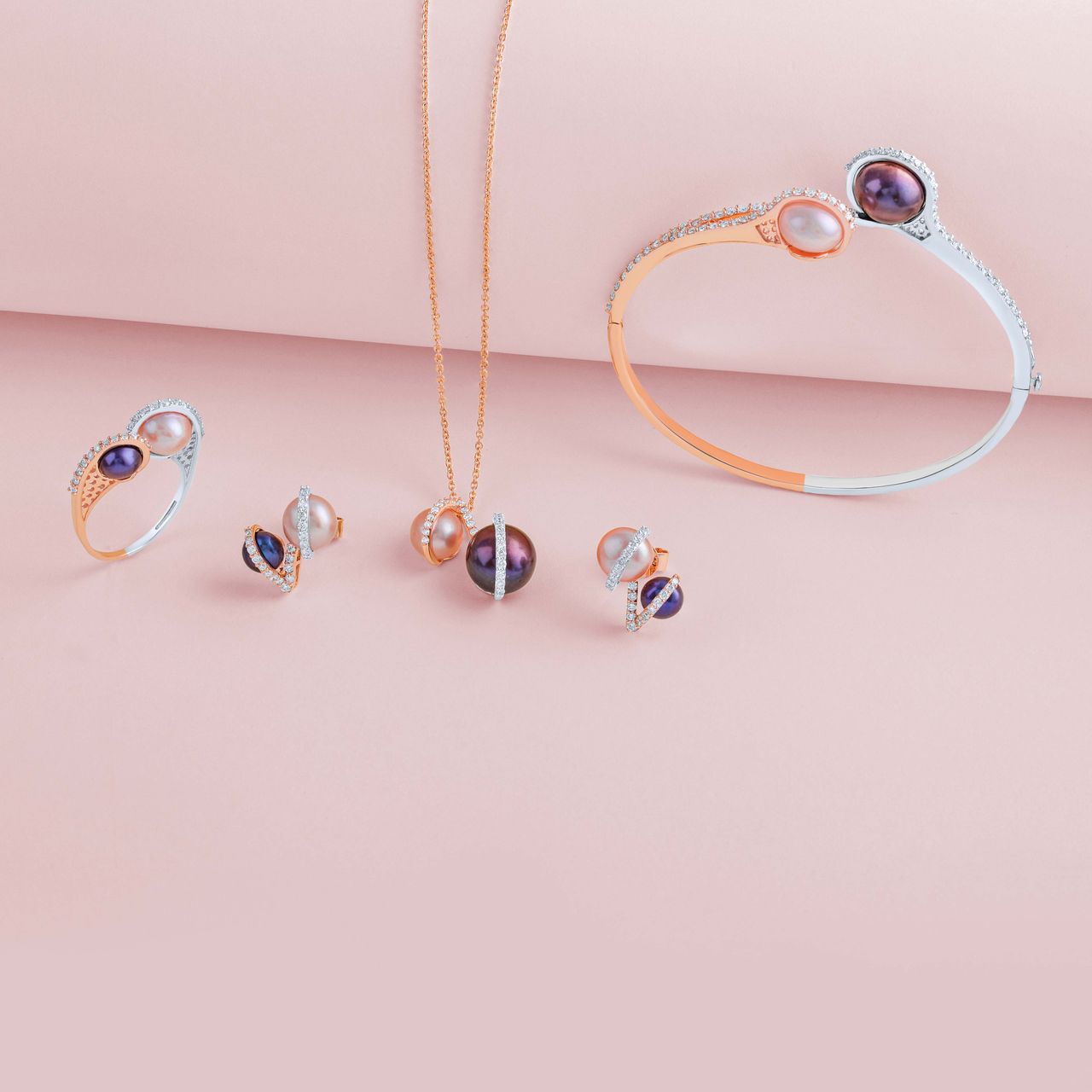 Gold and silver jewelry with gemstones