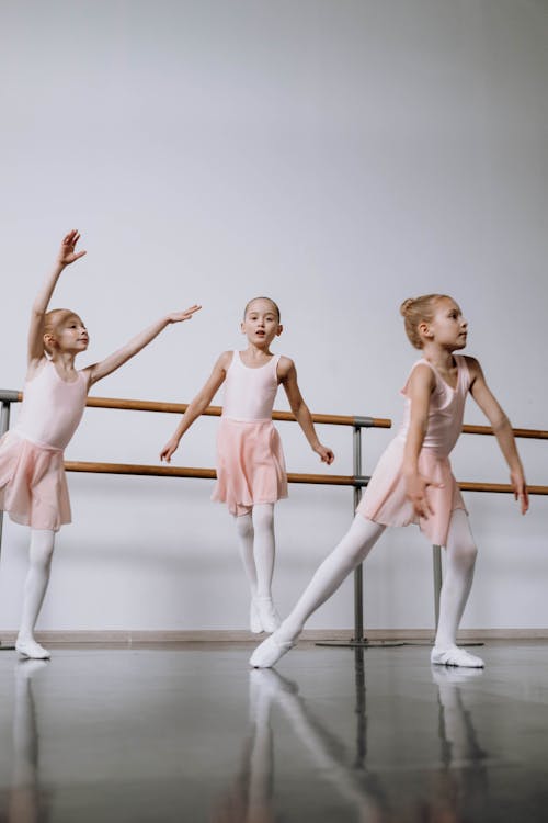 Free Young Ballerinas Practicing Ballet Stock Photo
